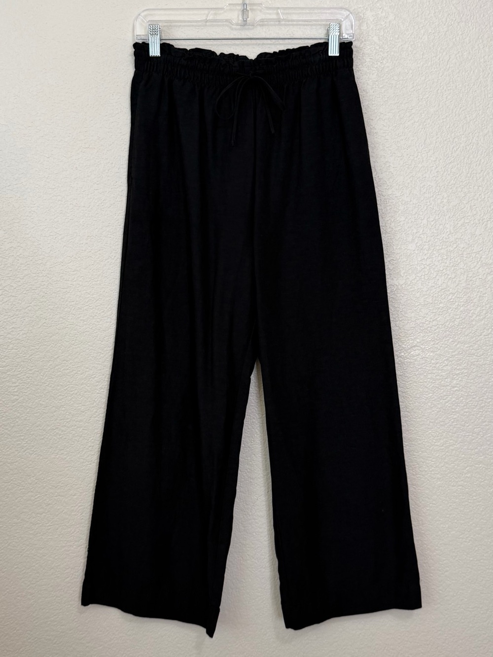 NWOT H&M Linen Blend High-Rise Wide Leg Pull-On Pants, Sz Small